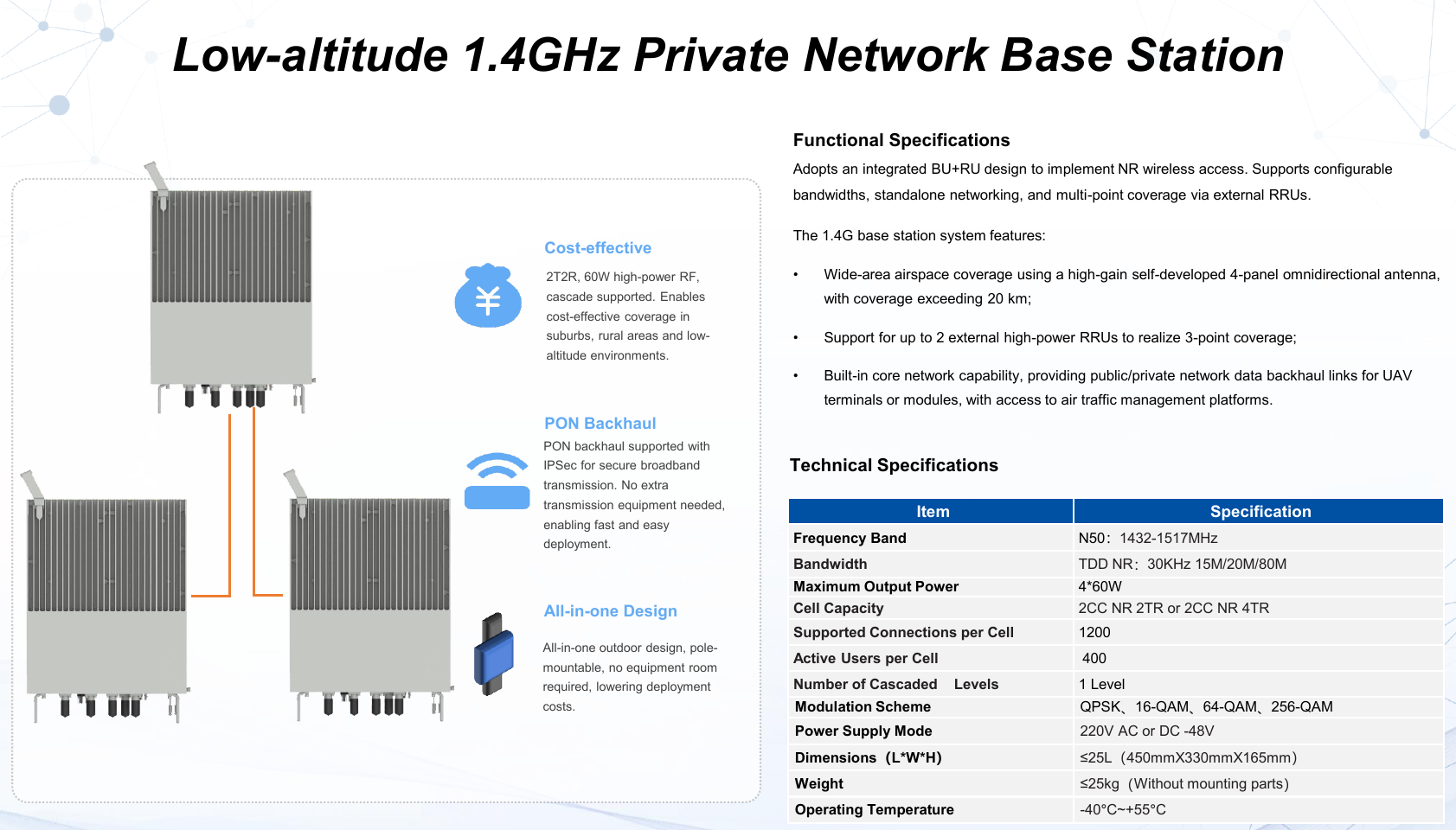 Low-altitude private network base station solution