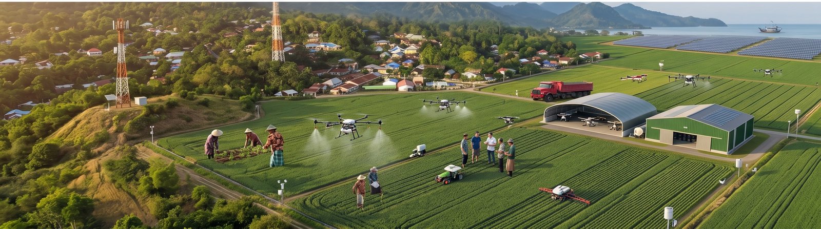 Rural settlements and agricultural park coverage