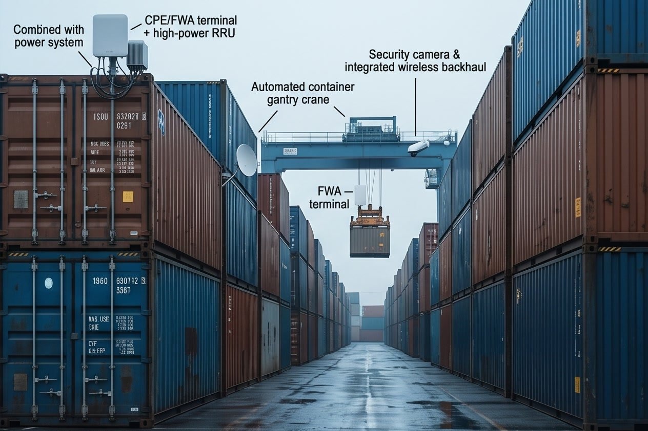 Port yard and container-operation network