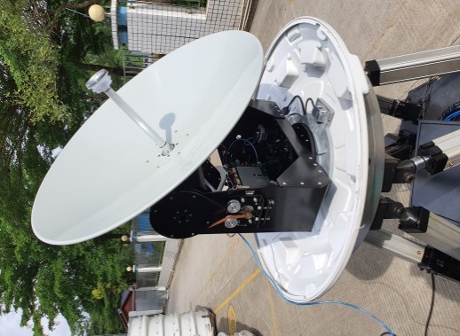 Shipborne satcom antenna integrated internal structure